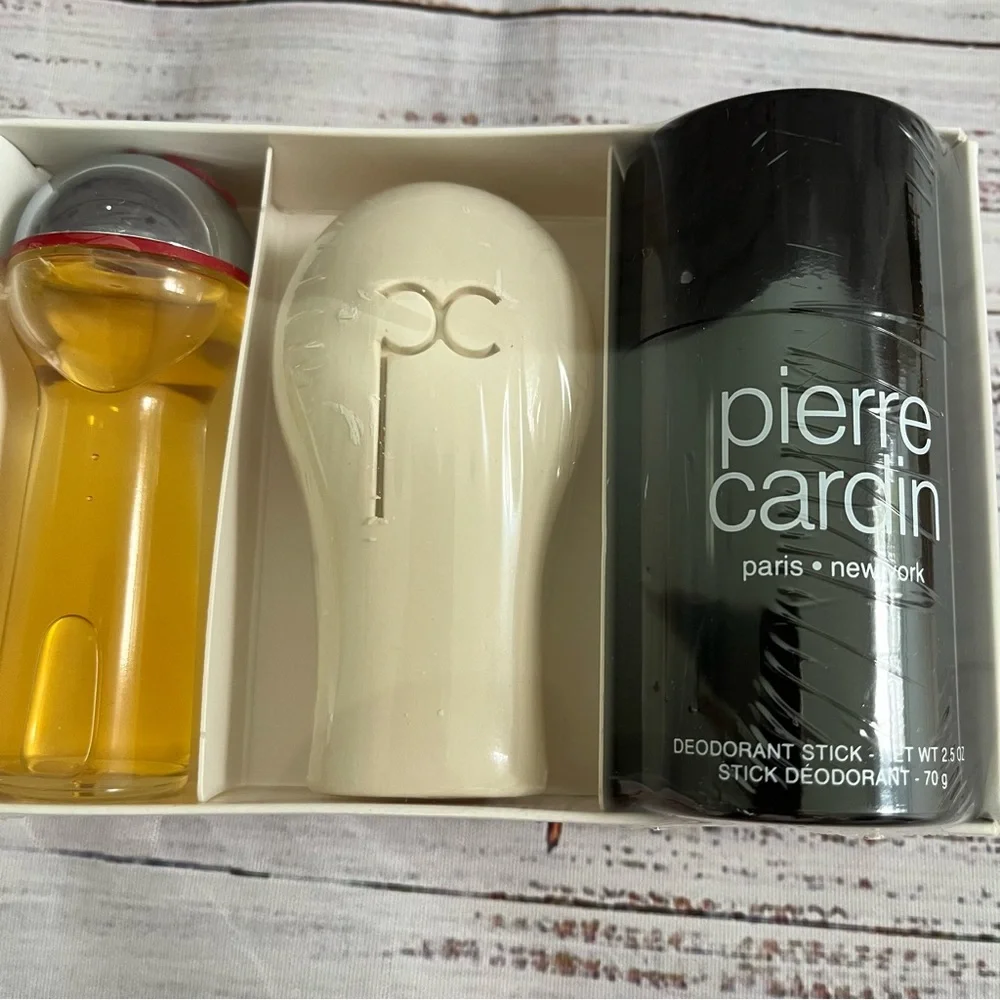 Vintage pierre Cardin 3 Piece Travel Gift Set cologne deodorant soap New Sealed